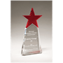 4.1" x 9.1" x 1.1" (Bottom) Red Crystal Star on Clear Base