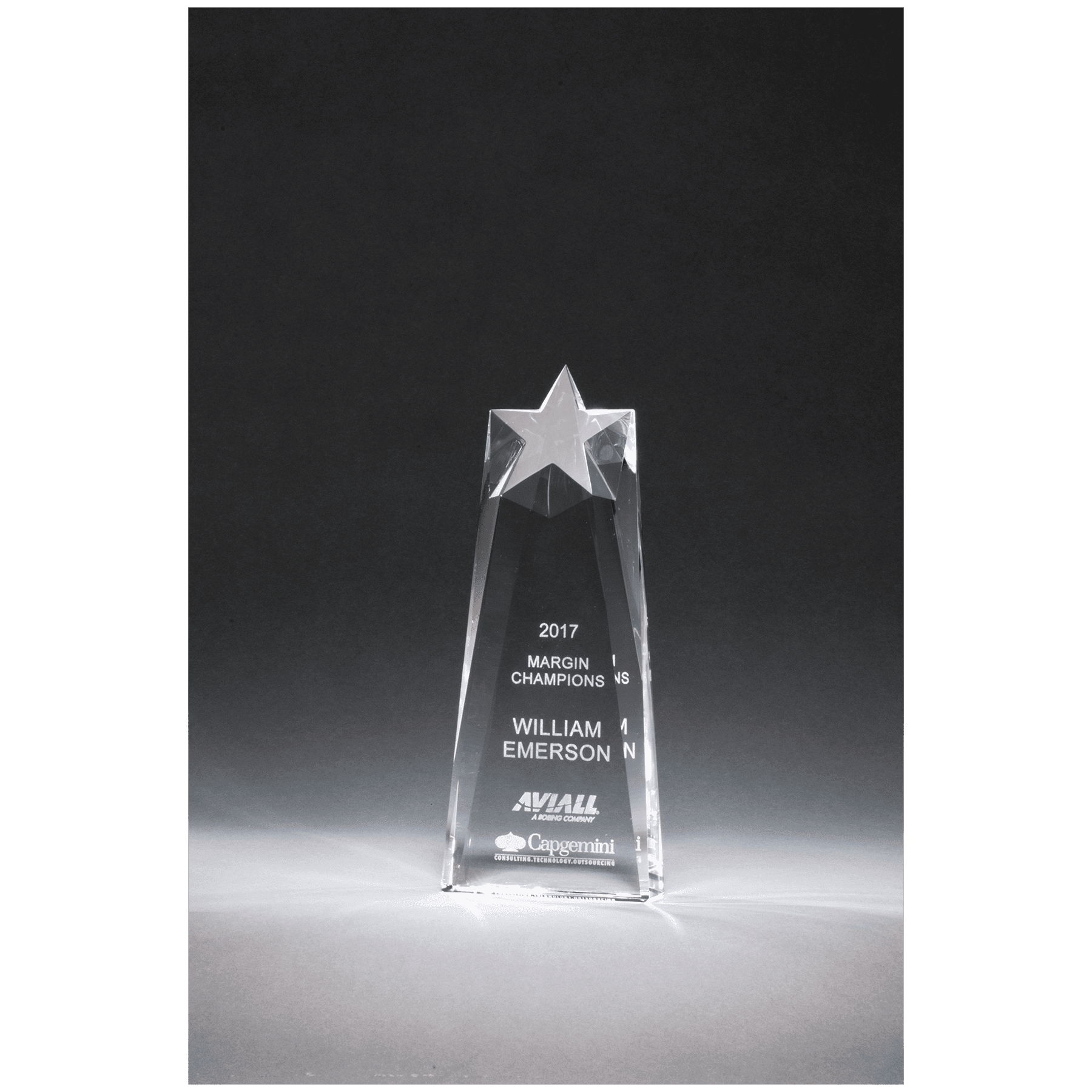 Star Trophy Carved From a Block of Crystal