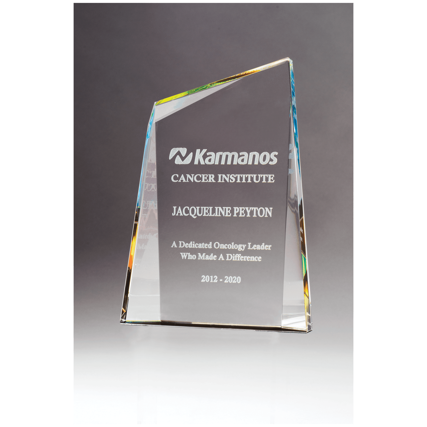 5.9" x 8" x 1.1" (tapered) Crystal with Prism-Effect