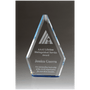 Flame Clear Crystal Award w/Blue Accented Bottom