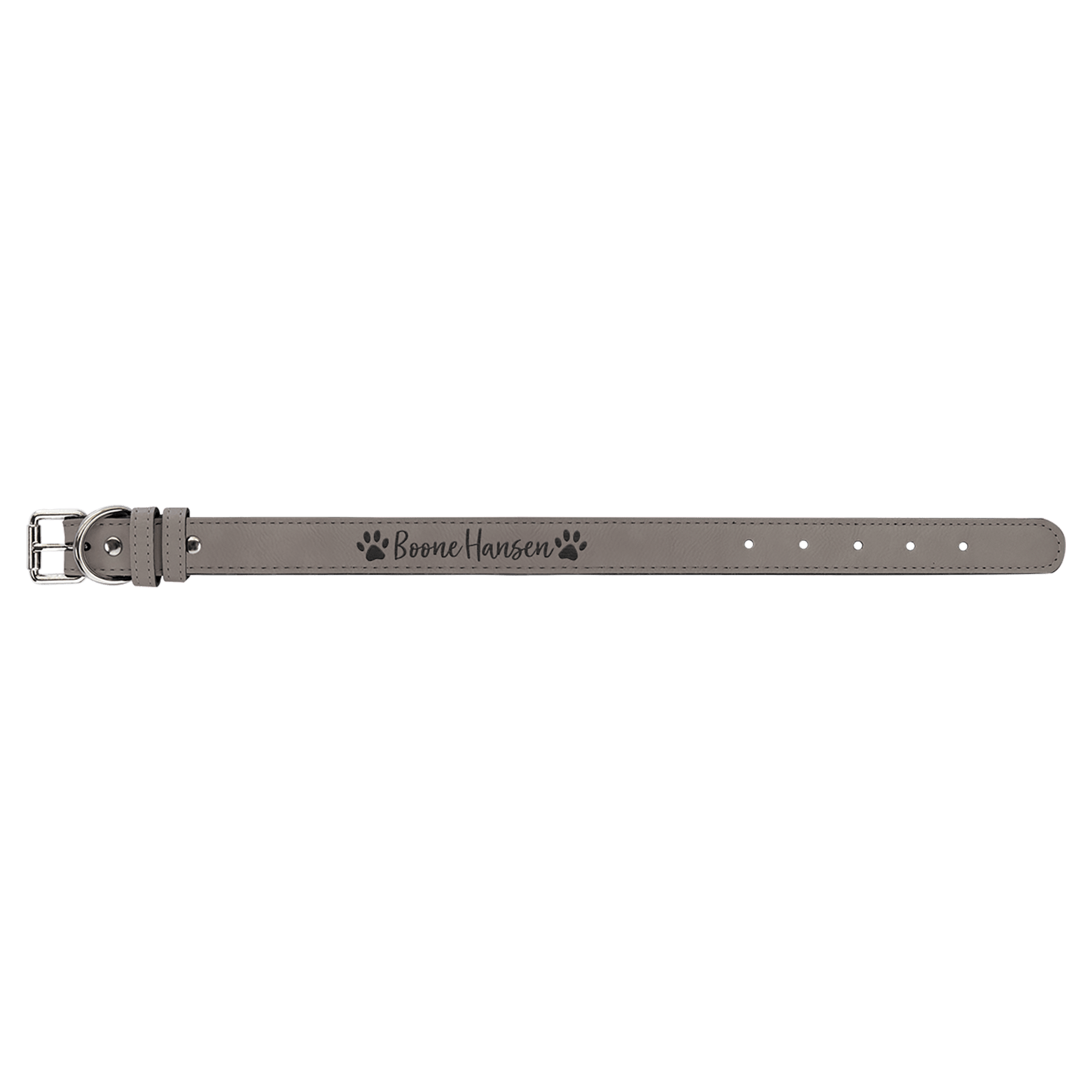 Small 15" x.75" Gray Leatherette Dog Collar
