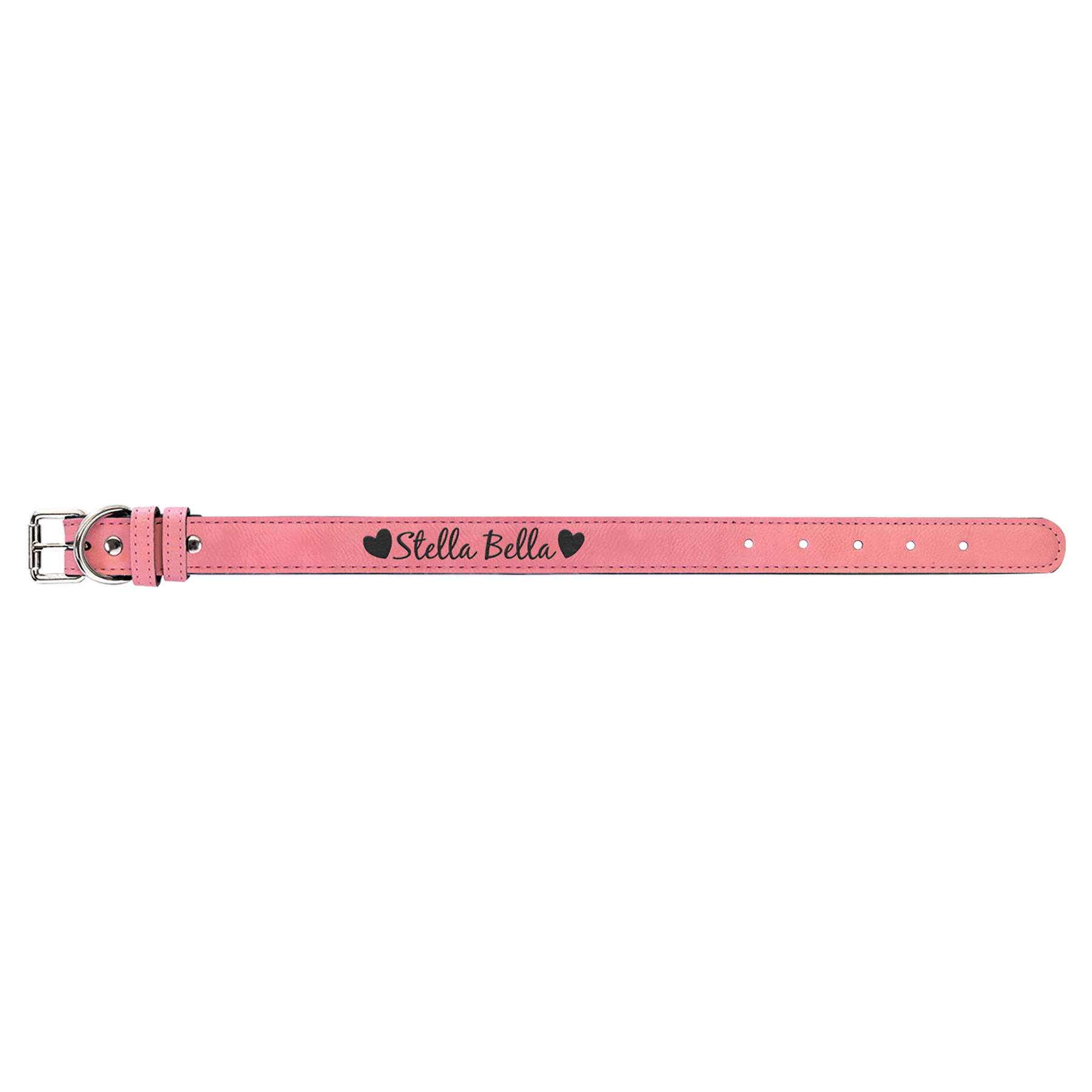 Medium 19" x 1" Pink Leatherette Dog Collar