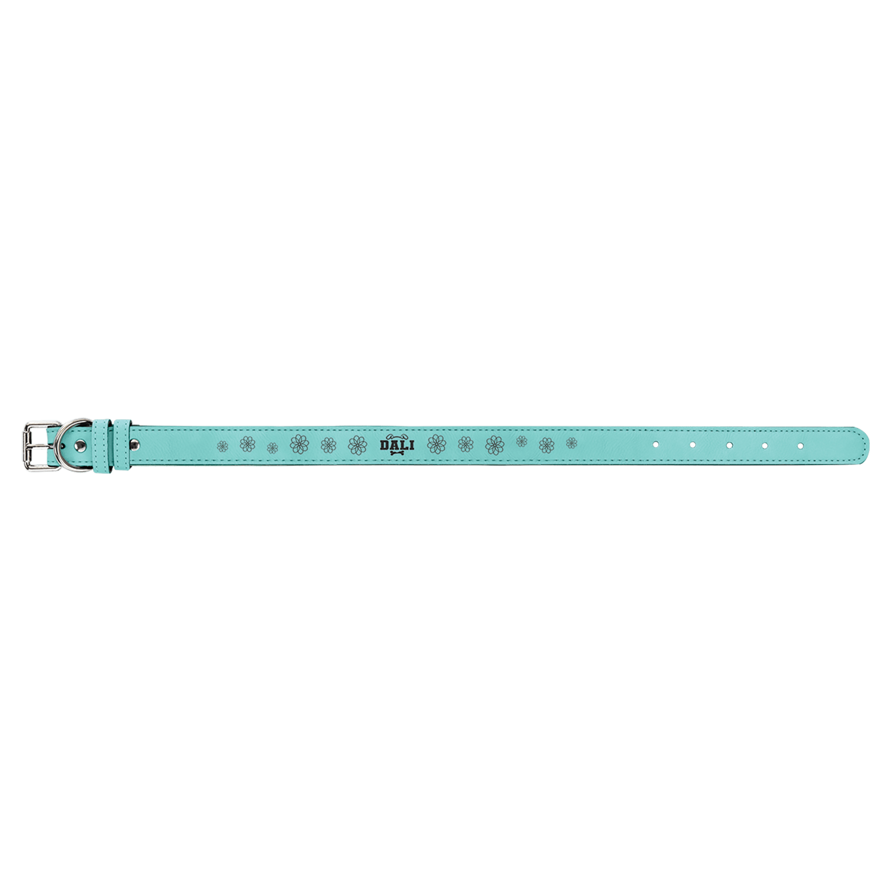 Large 23" x 1" Teal Leatherette Dog Collar
