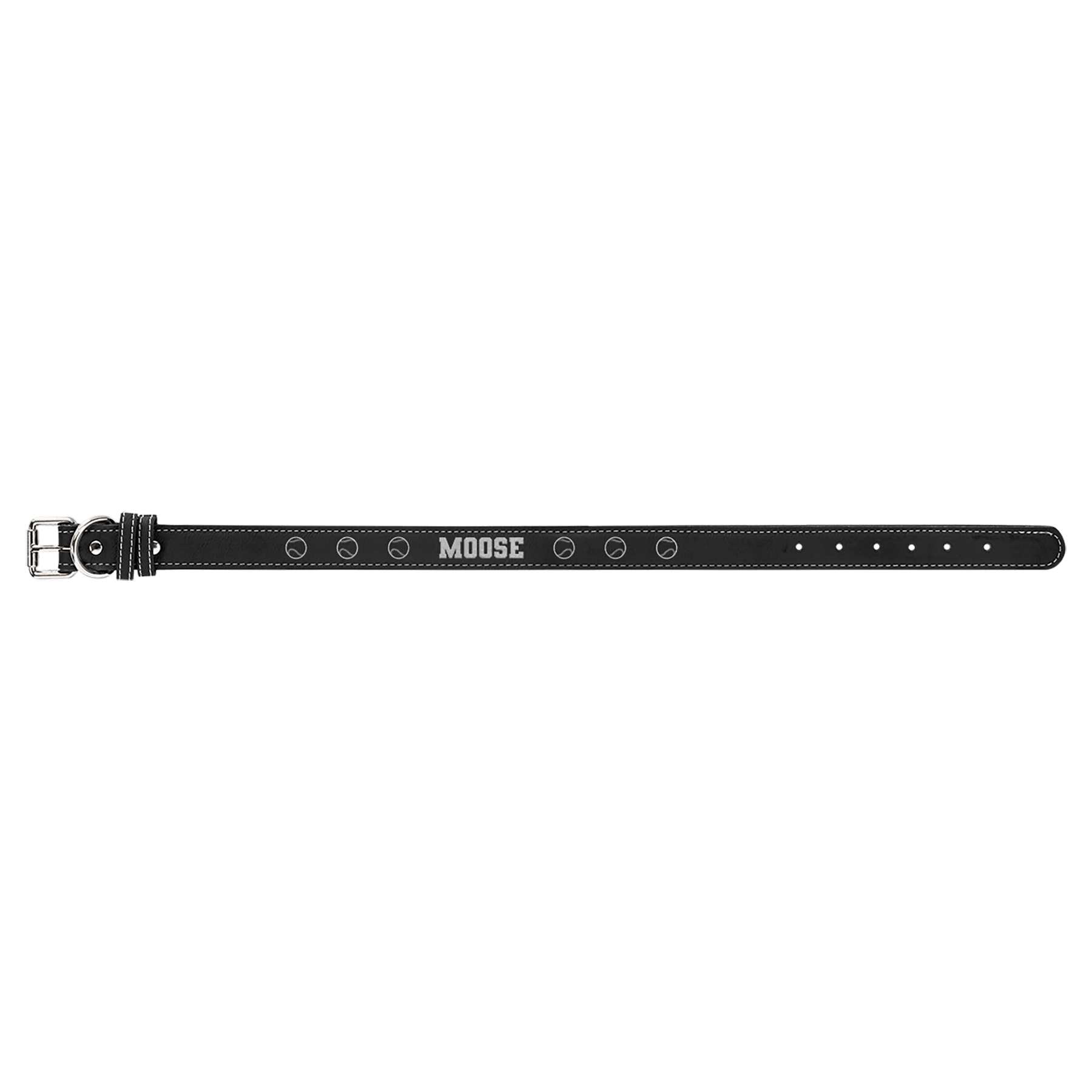 Extra Large 27" x 1.25" Black/Silver Leatherette Dog Collar