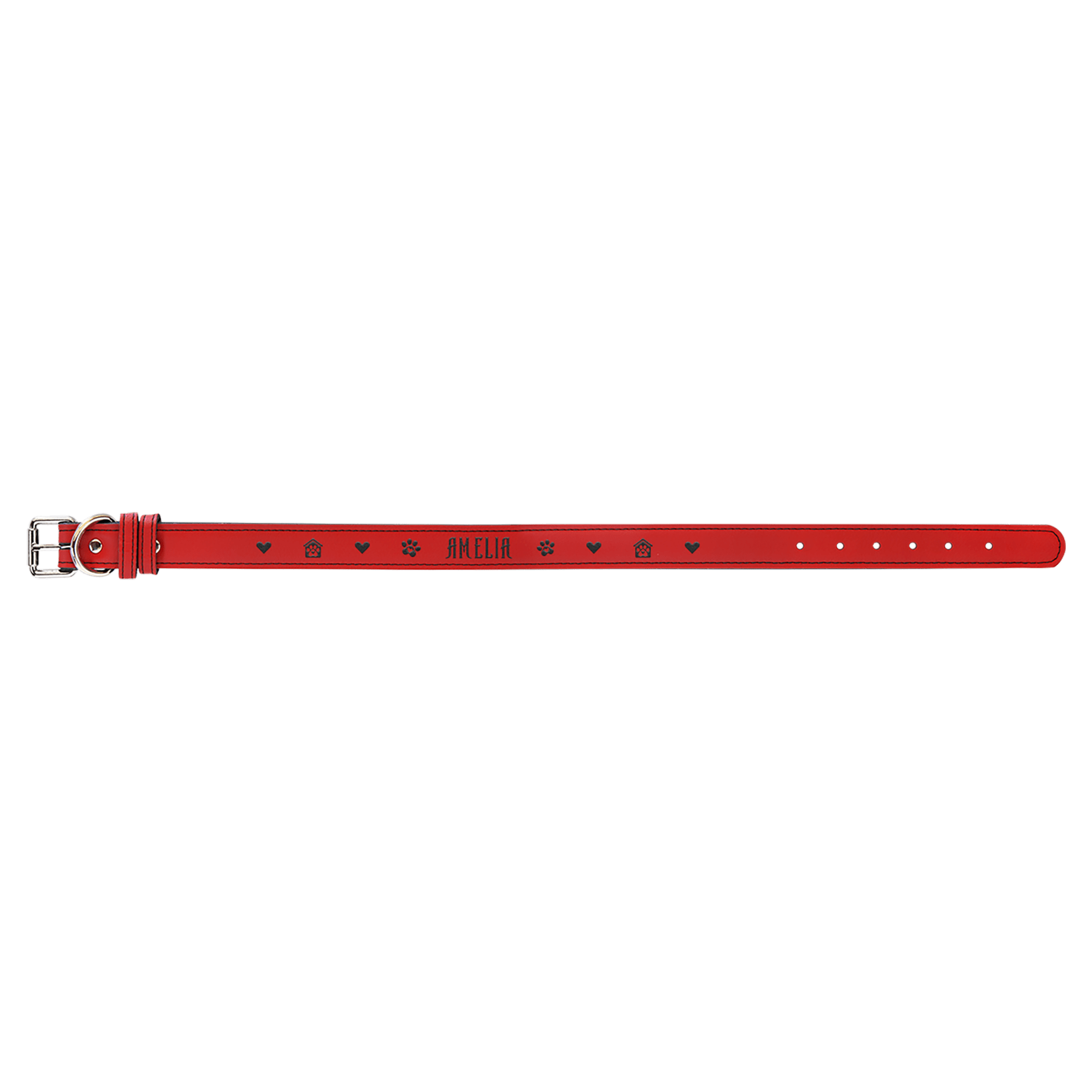 Extra Large 27" x 1.25" Red Leatherette Dog Collar