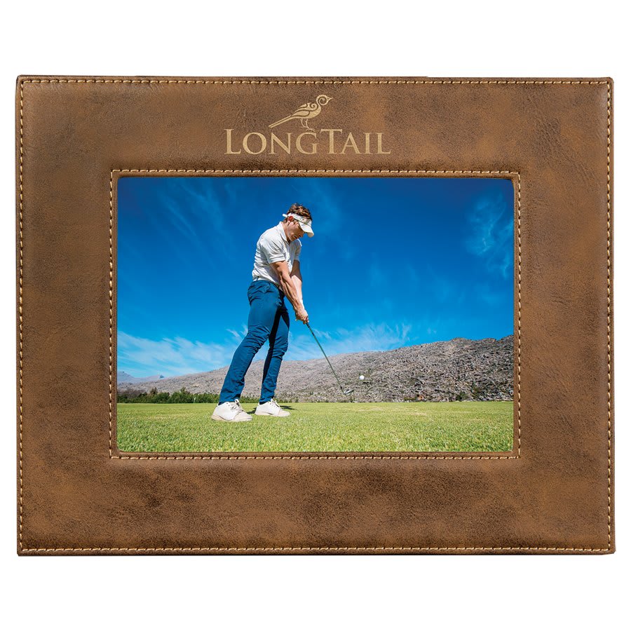 5" x 7" Rustic/Gold Leatherette Photo Frame