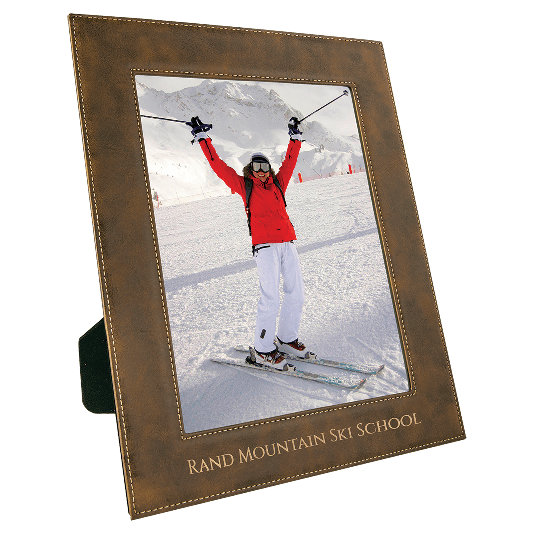 8" x 10" Rustic/Gold Leatherette Photo Frame