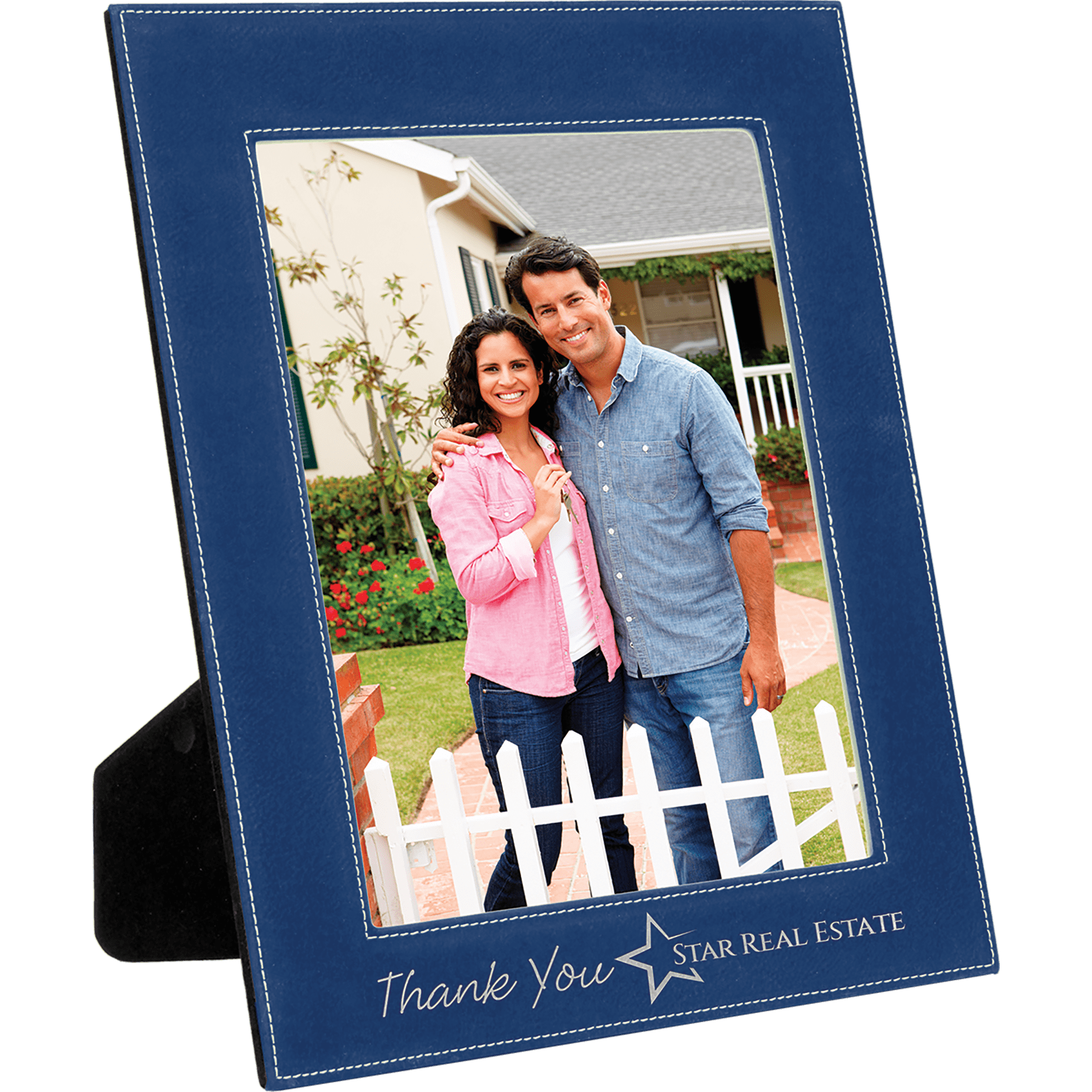 8" x 10" Blue/Silver Leatherette Photo Frame