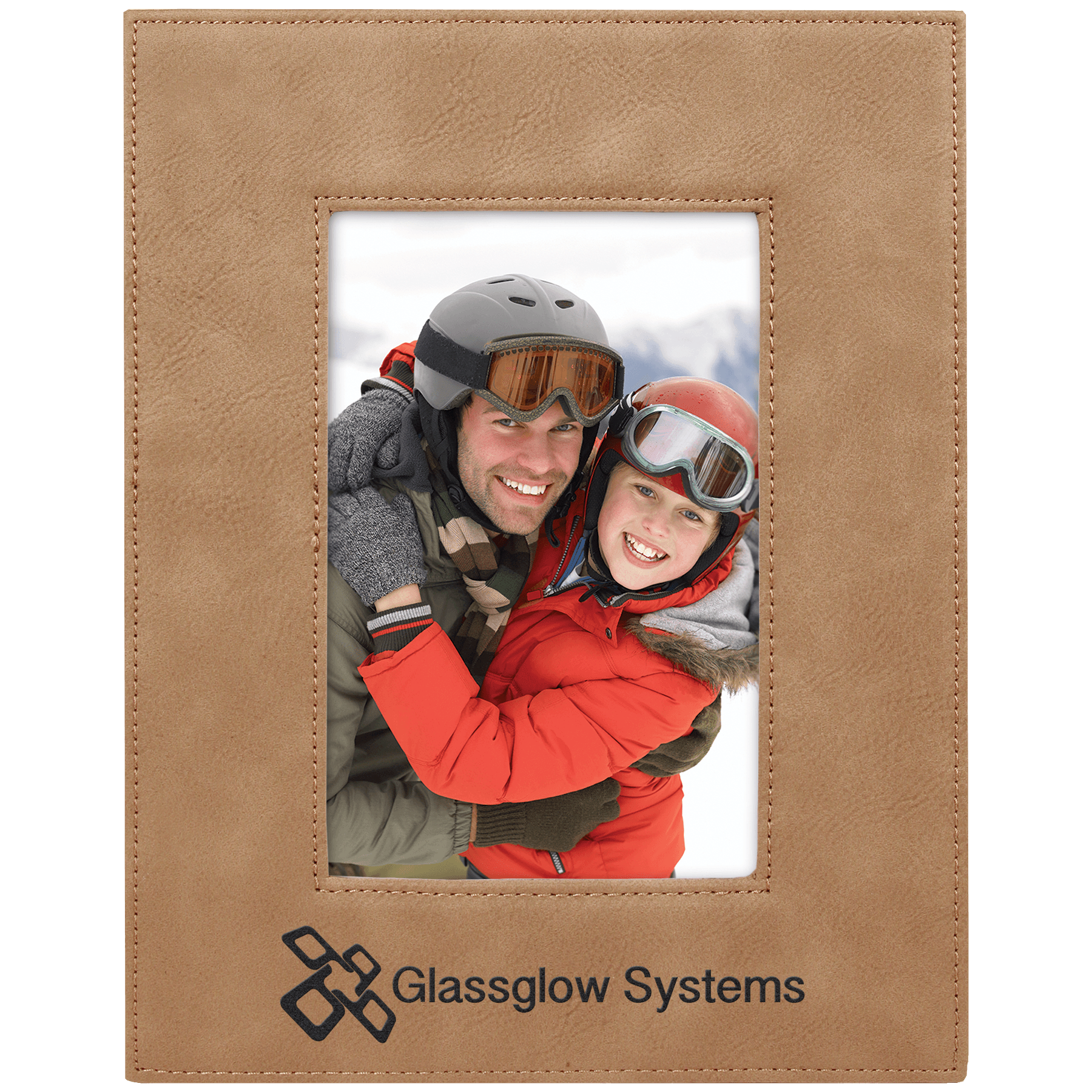 4" x 6" Light Brown Leatherette Photo Frame