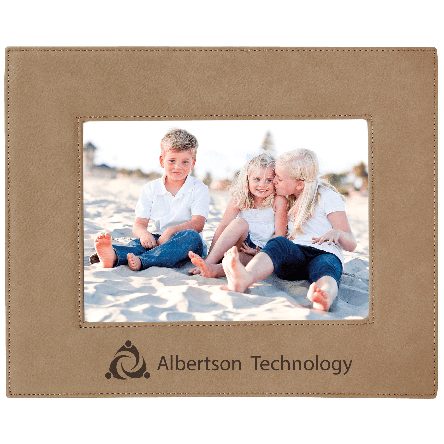 5" x 7" Light Brown Leatherette Photo Frame