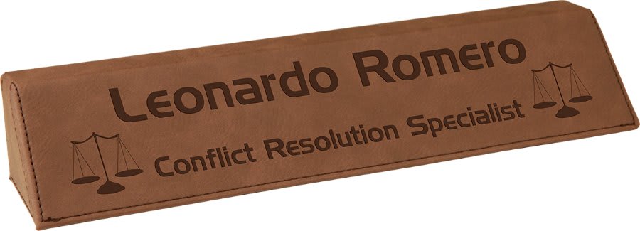 10.5" Dark Brown Leatherette Desk Wedge