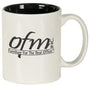 11 oz. White/Black Ceramic Round LazerMug