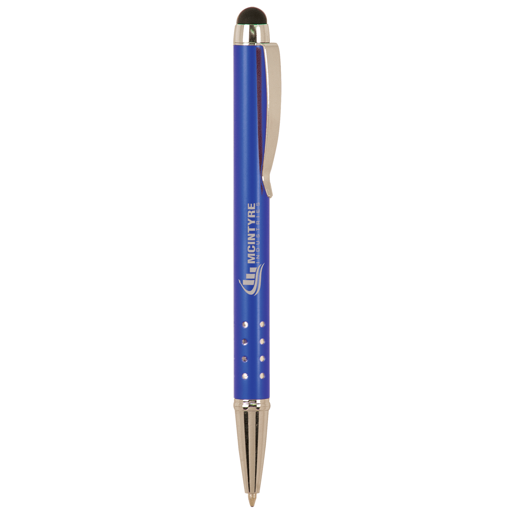 Blue with Silver Trim Pen with Stylus
