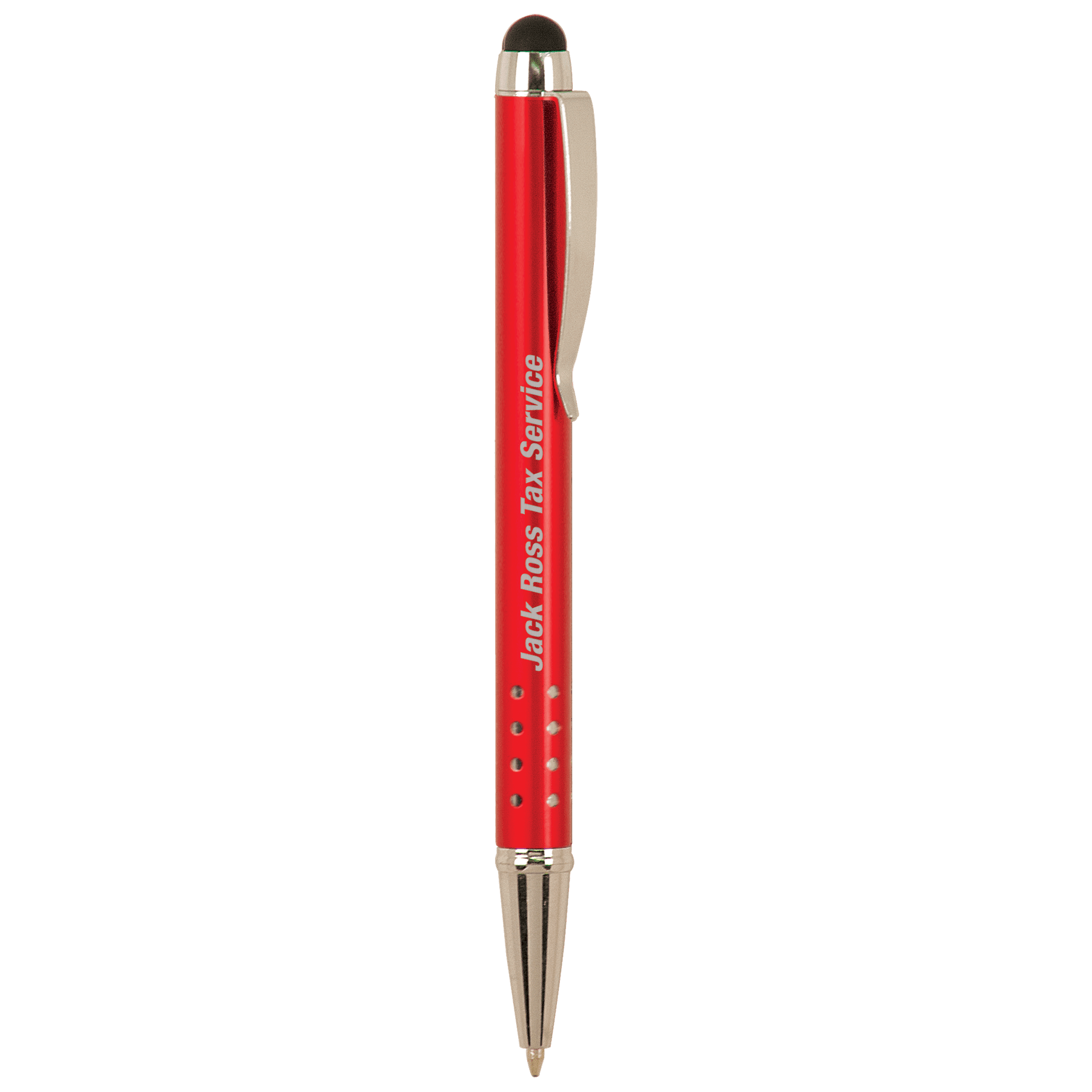Red with Silver Trim Pen with Stylus