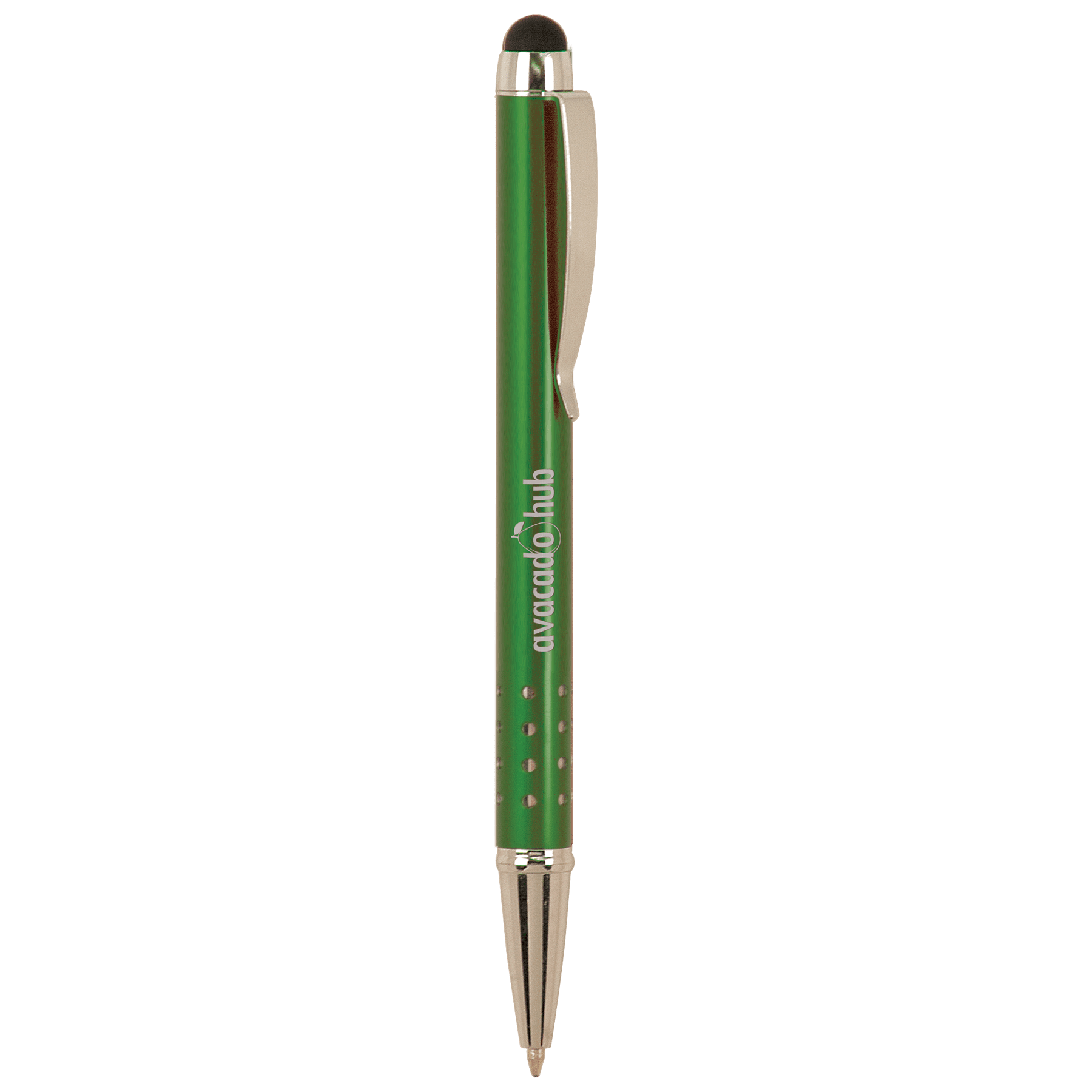 Green with Silver Trim Pen with Stylus