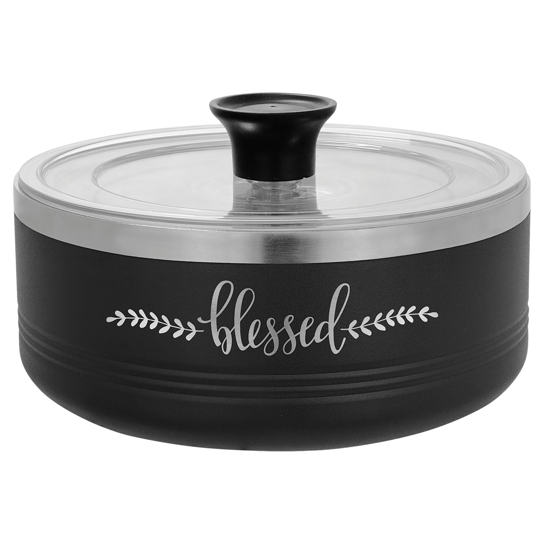 Polar Camel Black 1.25 Quart Serving Bowl with Lid