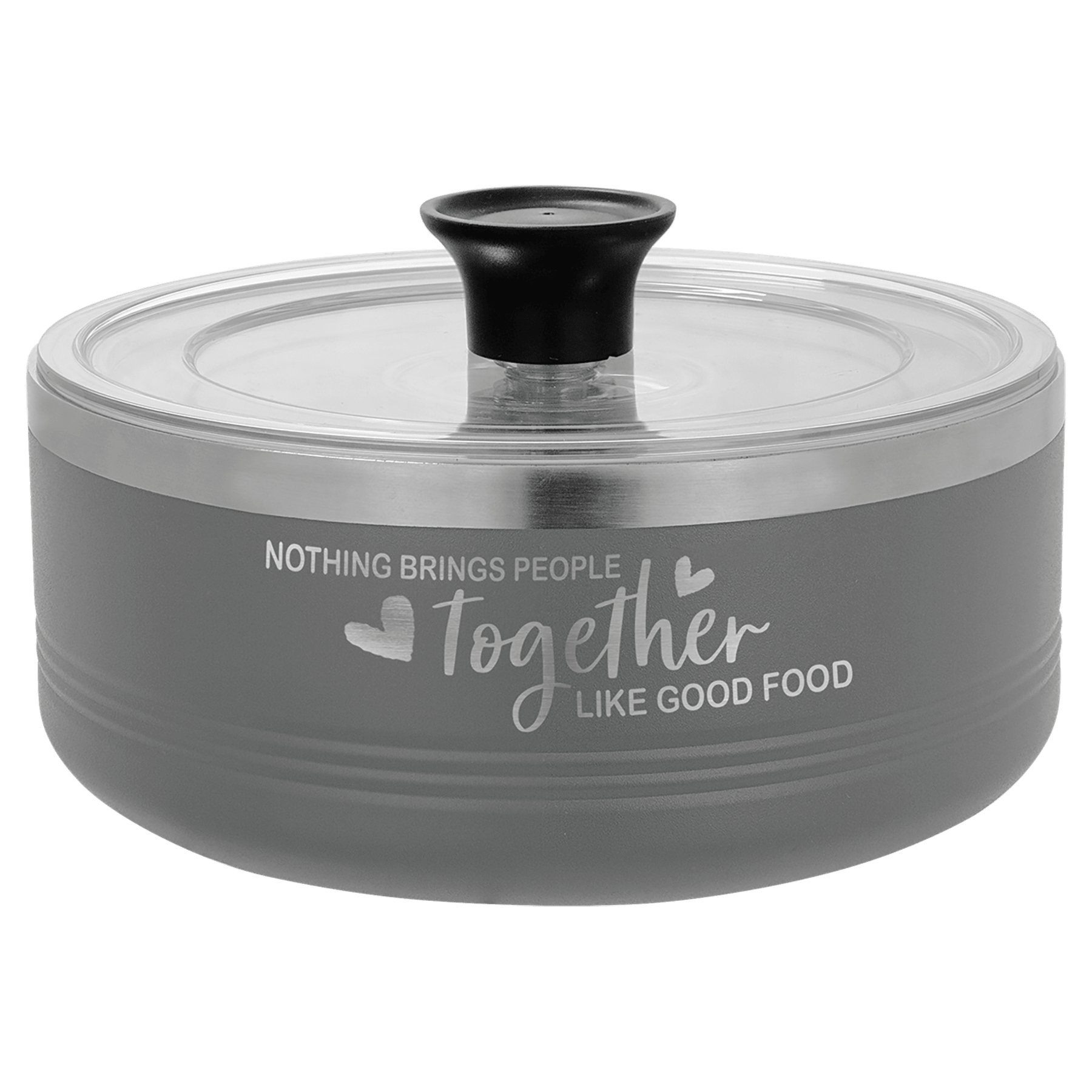 Polar Camel Gray 1.25 Quart Serving Bowl with Lid