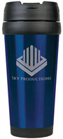 16 oz. Blue Stainless Steel Travel Mug without Handle