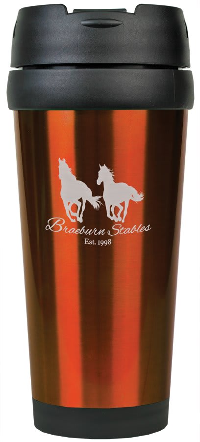 16 oz. Orange Stainless Steel Travel Mug without Handle