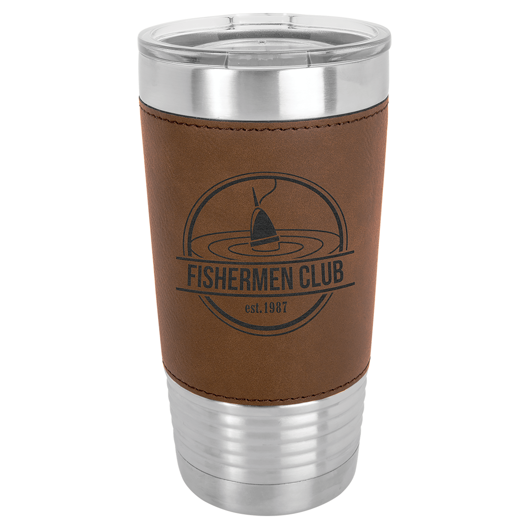 PC  20 oz. Dark Brown Laserable Leatherette Tumbler