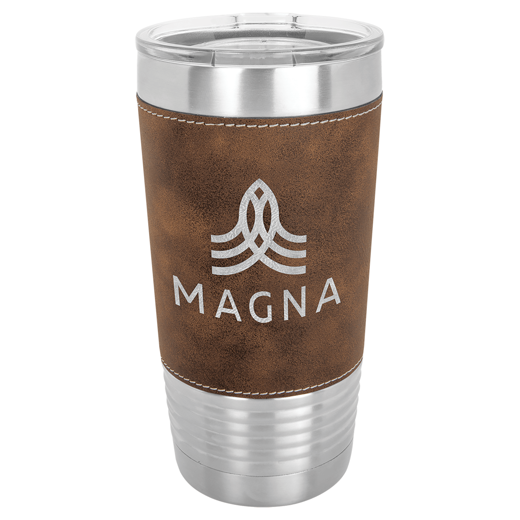 PC  20 oz. Rustic/Silver Laserable Leatherette Tumbler