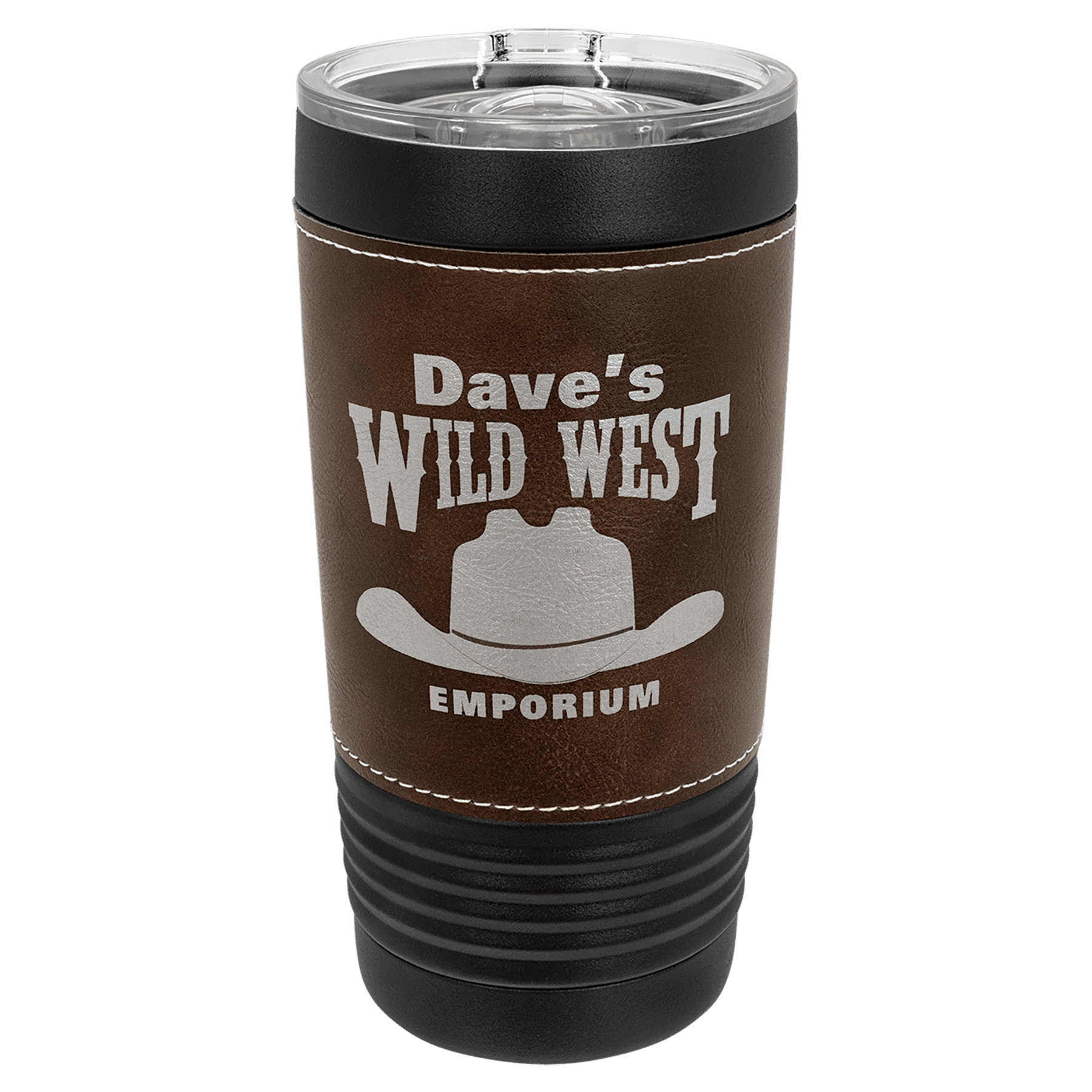 Polar Camel 20 oz. Black w/Rustic Leatherette Tumbler