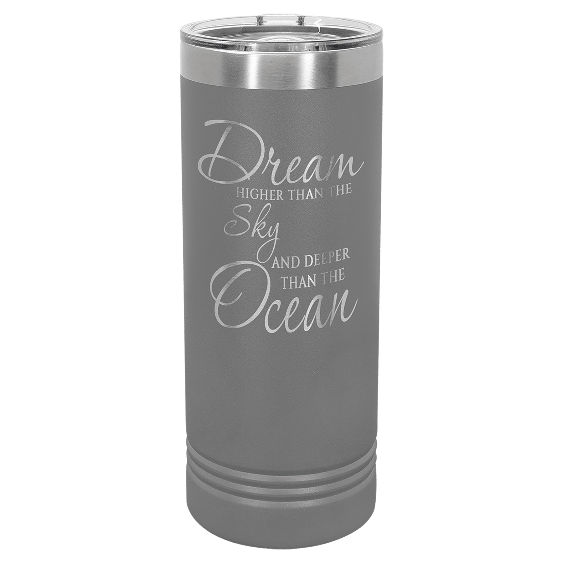 Polar Camel 22 oz. Dark Gray Skinny Tumbler with Slider Lid