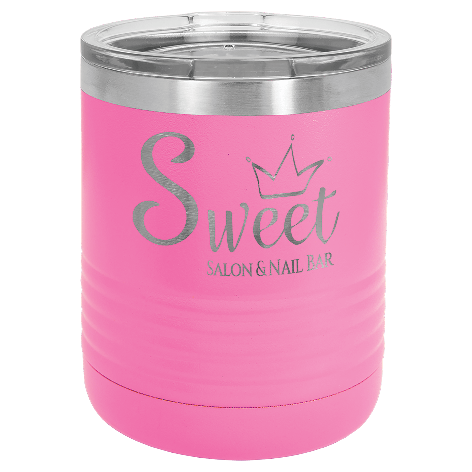 Polar Camel 10 oz. Pink Ringneck Tumbler w/Clear Lid