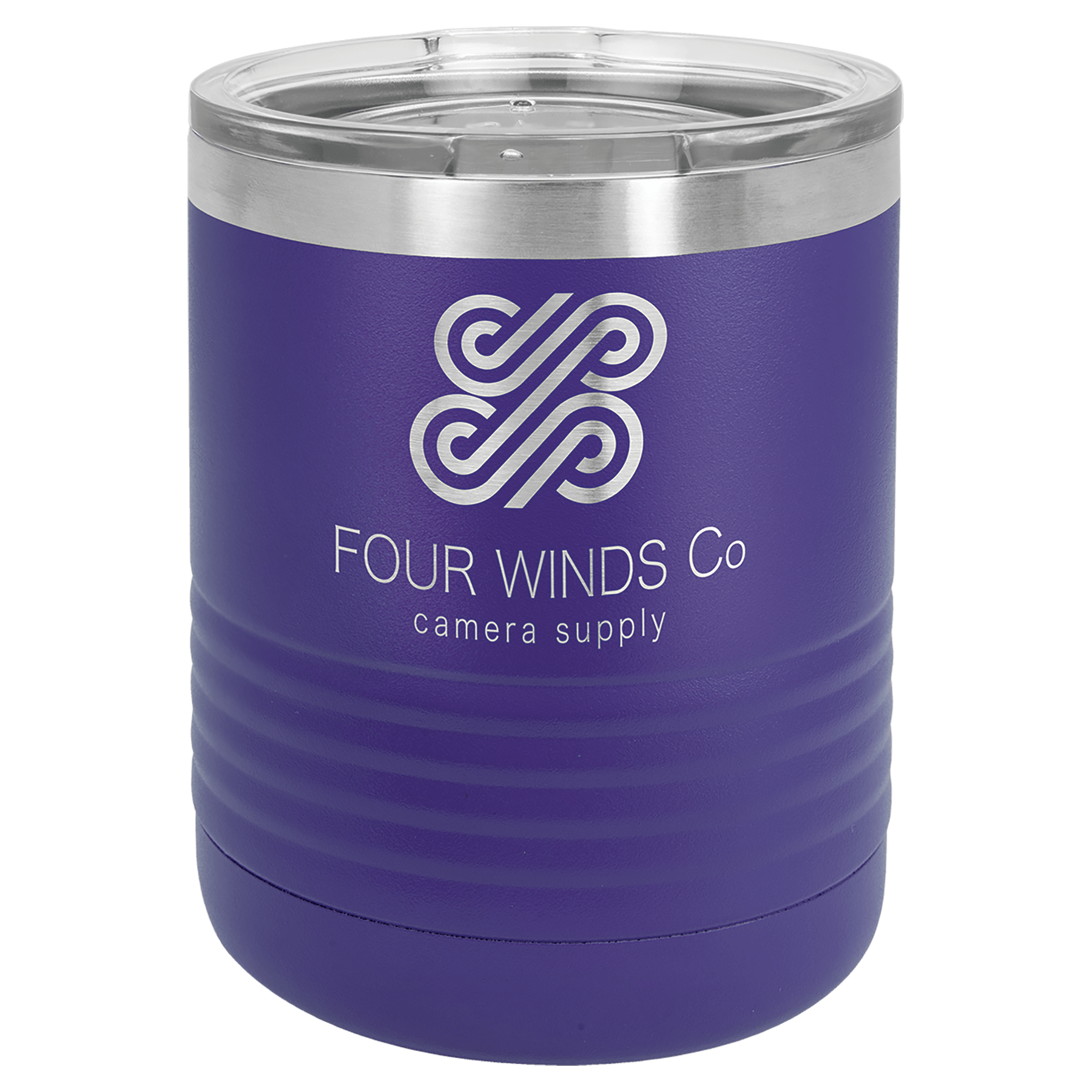 Polar Camel 10 oz. Purple Ringneck Tumbler w/Clear Lid