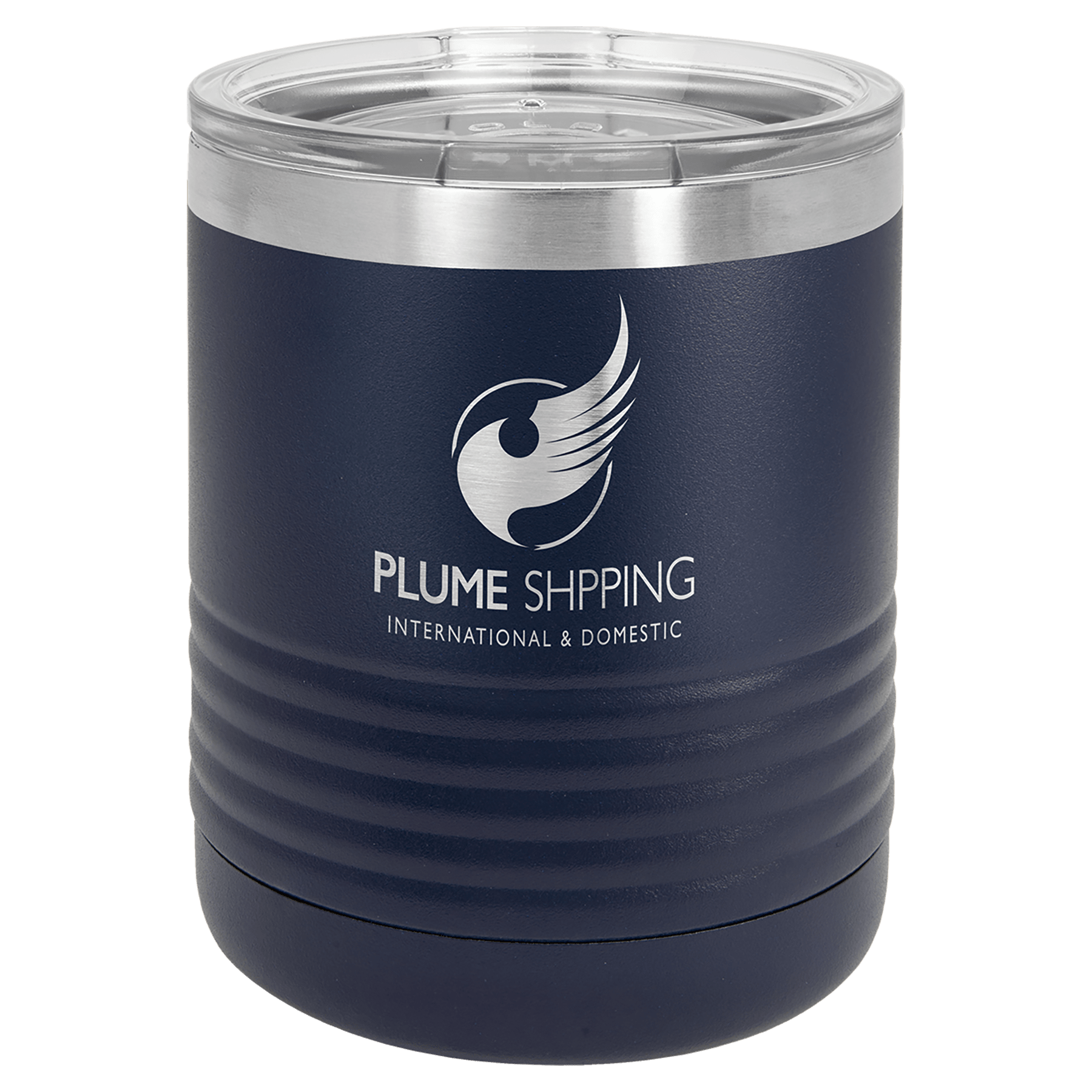 Polar Camel 10 oz. Navy Blue Ringneck Tumbler w/Clear Lid