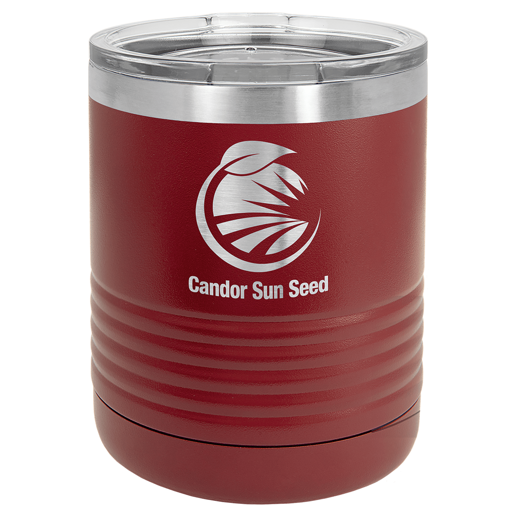 Polar Camel 10 oz. Maroon Ringneck Tumbler w/Clear Lid