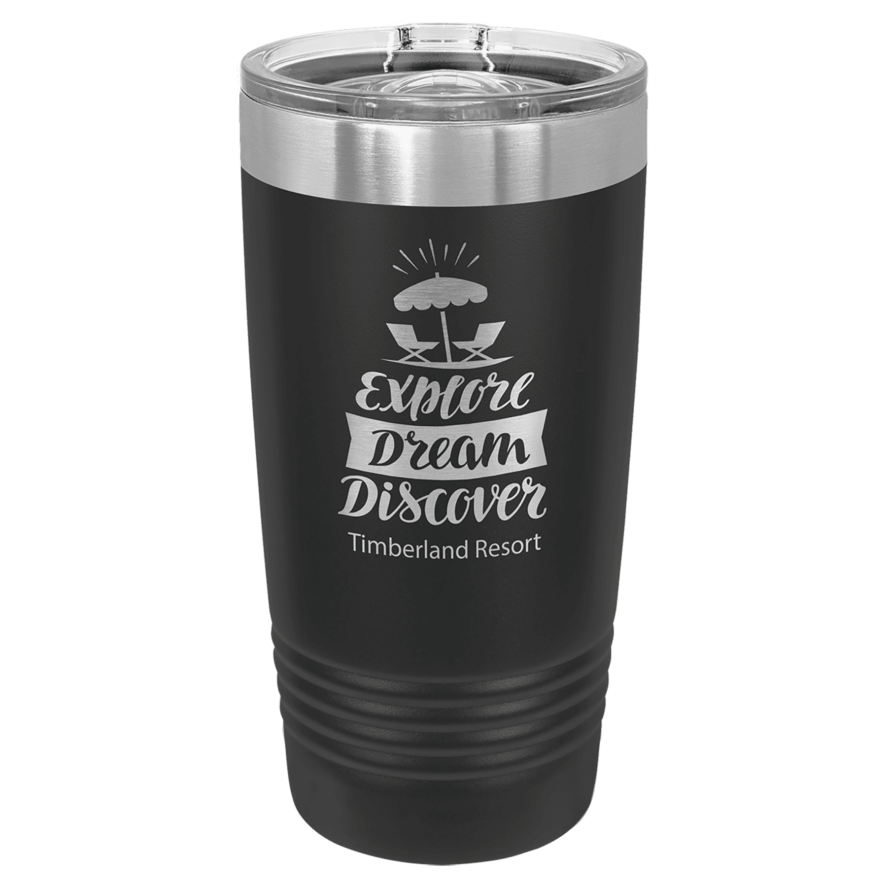 PC  20 oz. Black Ringneck Insulated Tumbler and Silver Ring