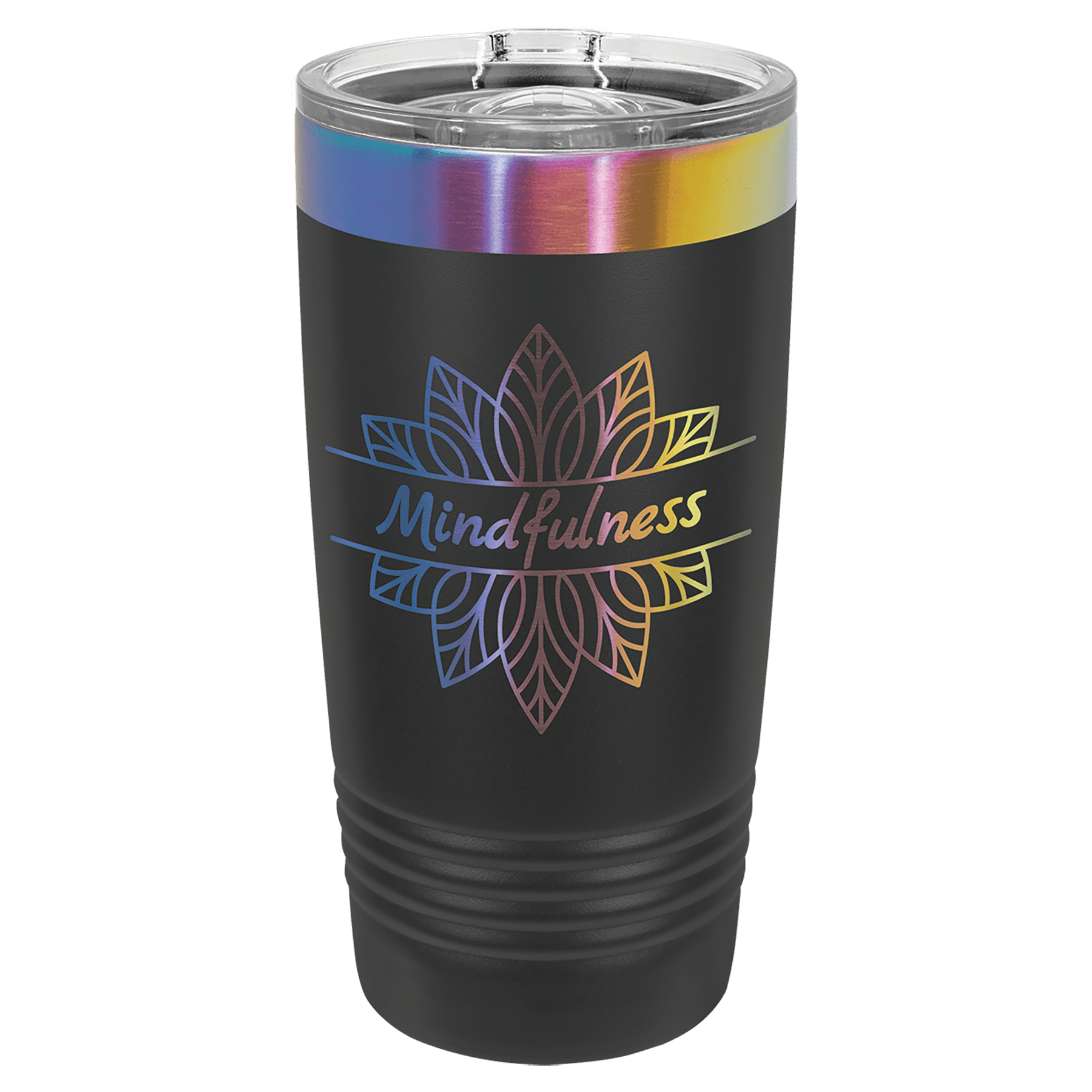 Polar Camel 20 oz. Black/Prism ION-Plated Ringneck Tumbler
