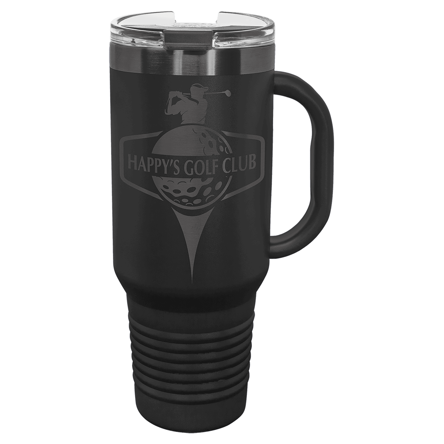 PC 40 oz. Black/Ghost Black ION-Plated Travel Mug w/Straw