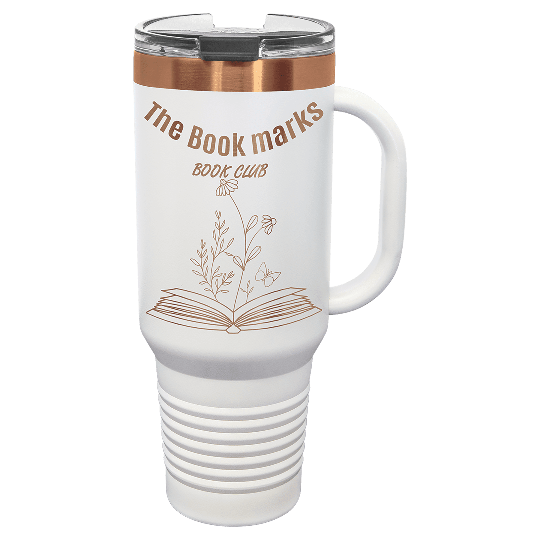 PC  40 oz. White/Rose Gold ION-Plated Travel Mug