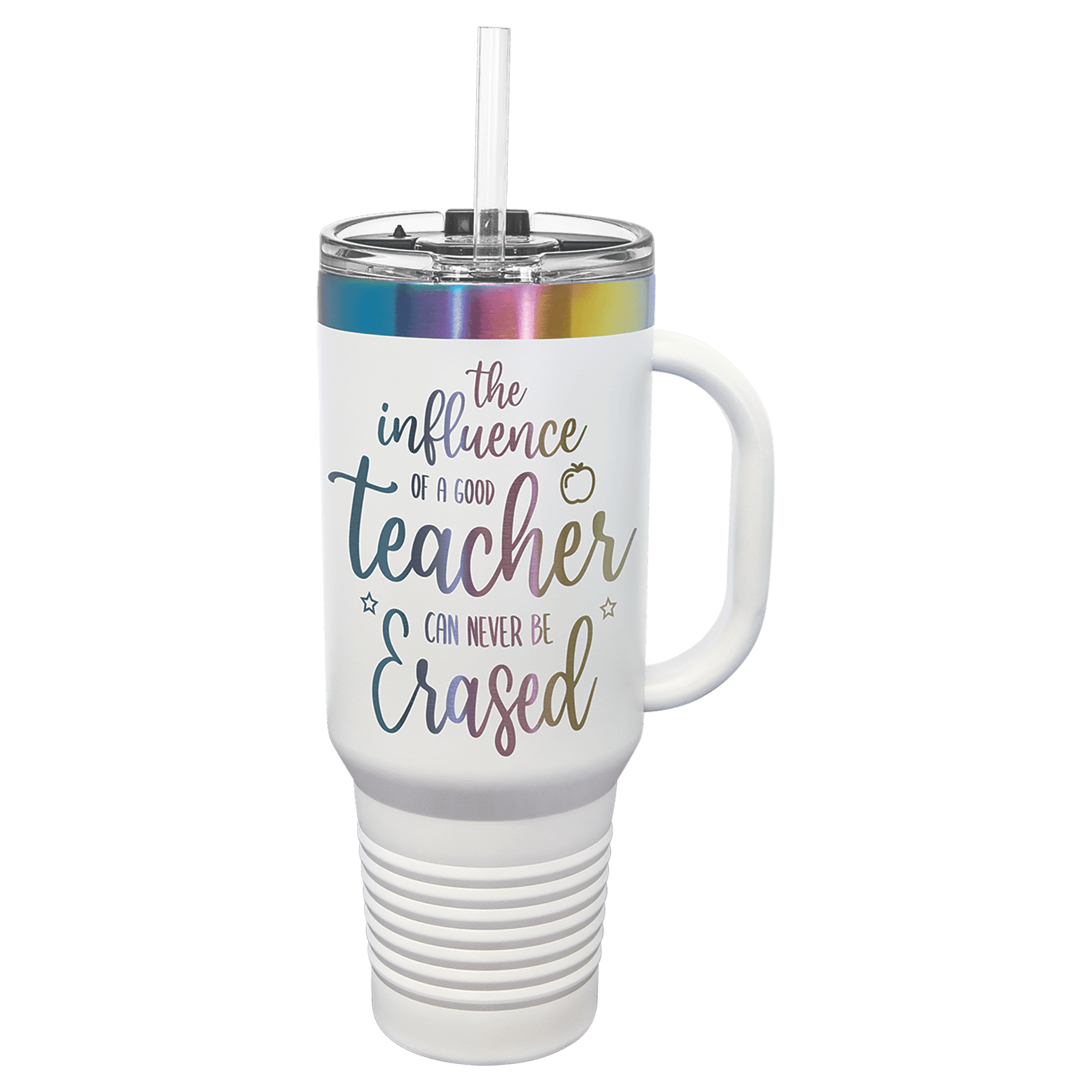 PC  40 oz. White/Prism ION-Plated Travel Mug