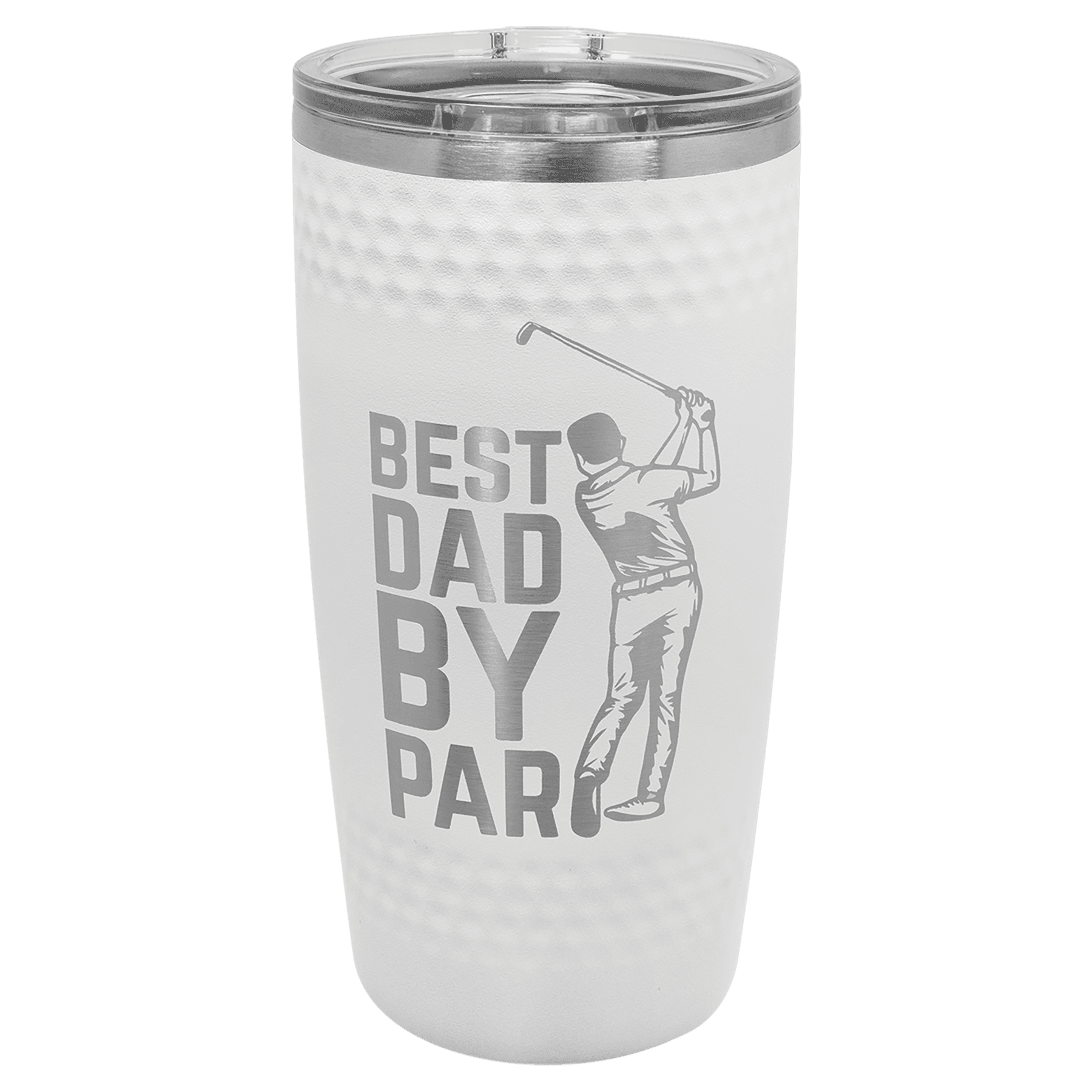 PC 20 oz. White Golf Tumbler w/ Dimples & Slider Lid