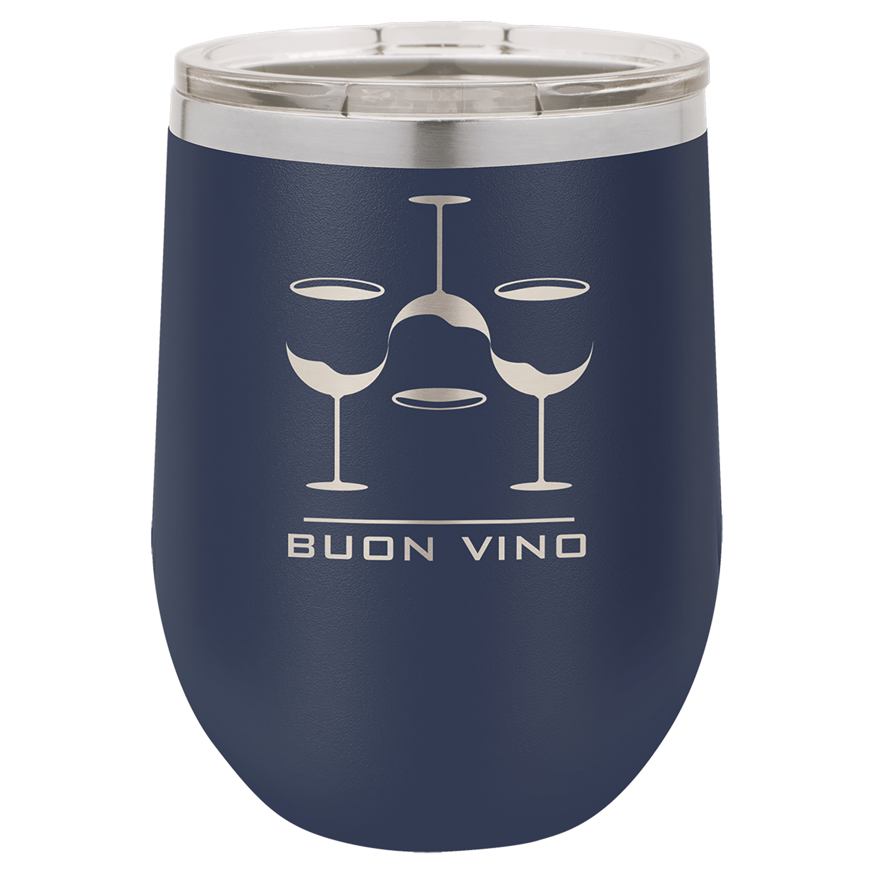 Polar Camel 12 oz. Navy Blue Stemless Wine Tumbler