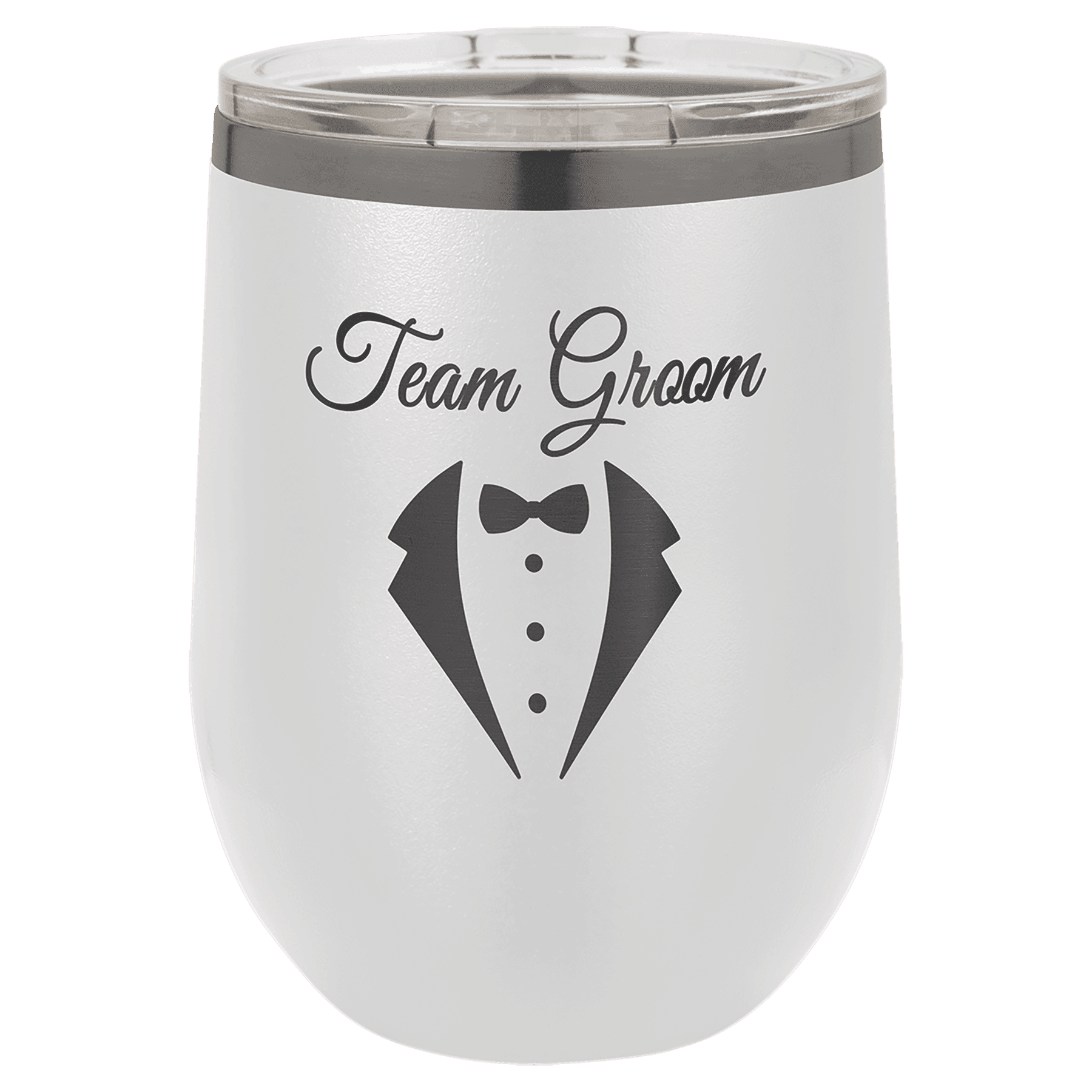 12 oz. White/Ghost Black ION-Plated  Stemless Wine Tumbler
