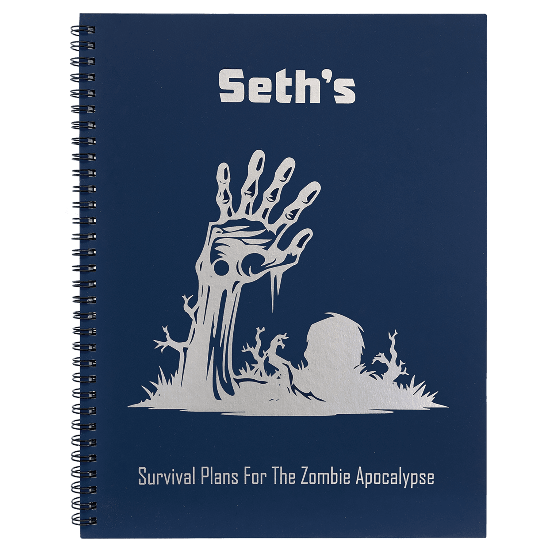 8.5" x 11" Blue LazerBurst Spiral Notebook