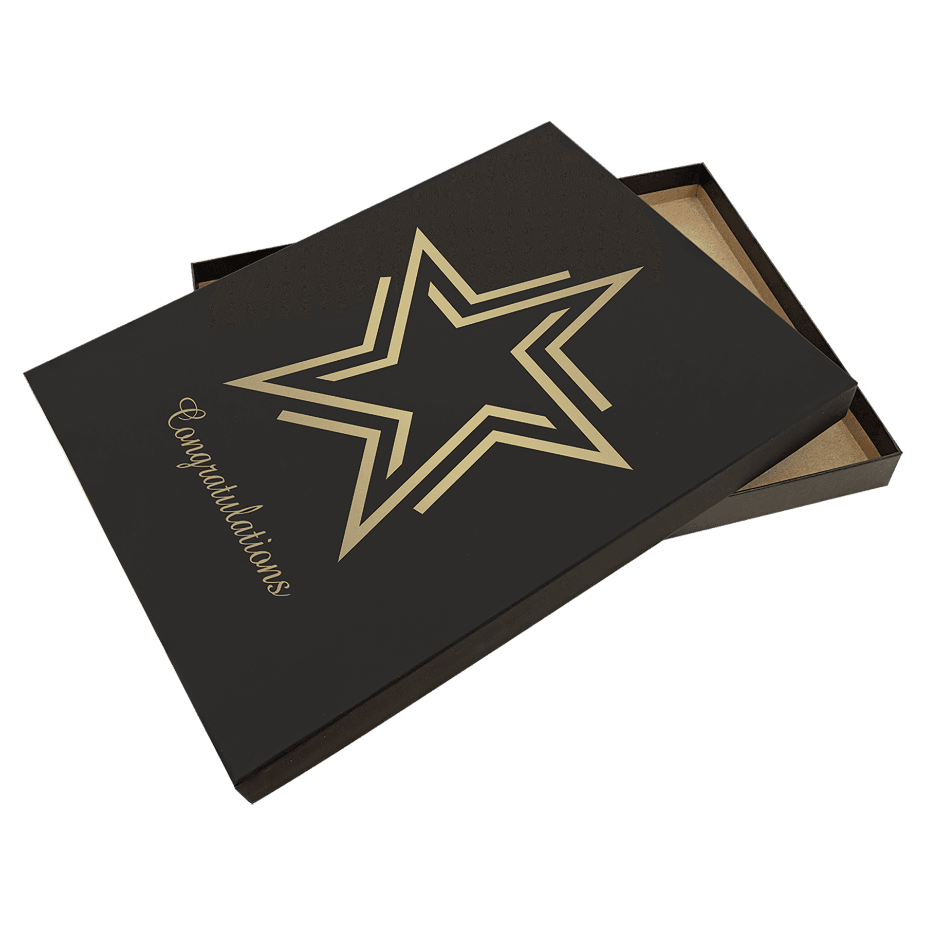 10.5" x 13 Black/Gold Lazerburst Plaque Presentation Box