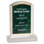 4" x 6" Green Marbleized Acrylic with 5" Base