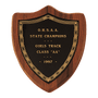 Black Gold Border Shield on American Walnut Shield Plaque