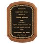 American Walnut Plaque w/Gold Border Black Brass Plate
