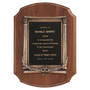 American Walnut Notch Corner Plaque w/Antique Bronze Frame