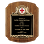 American Walnut Plaque w/Gold Border Frame w/2" Holder