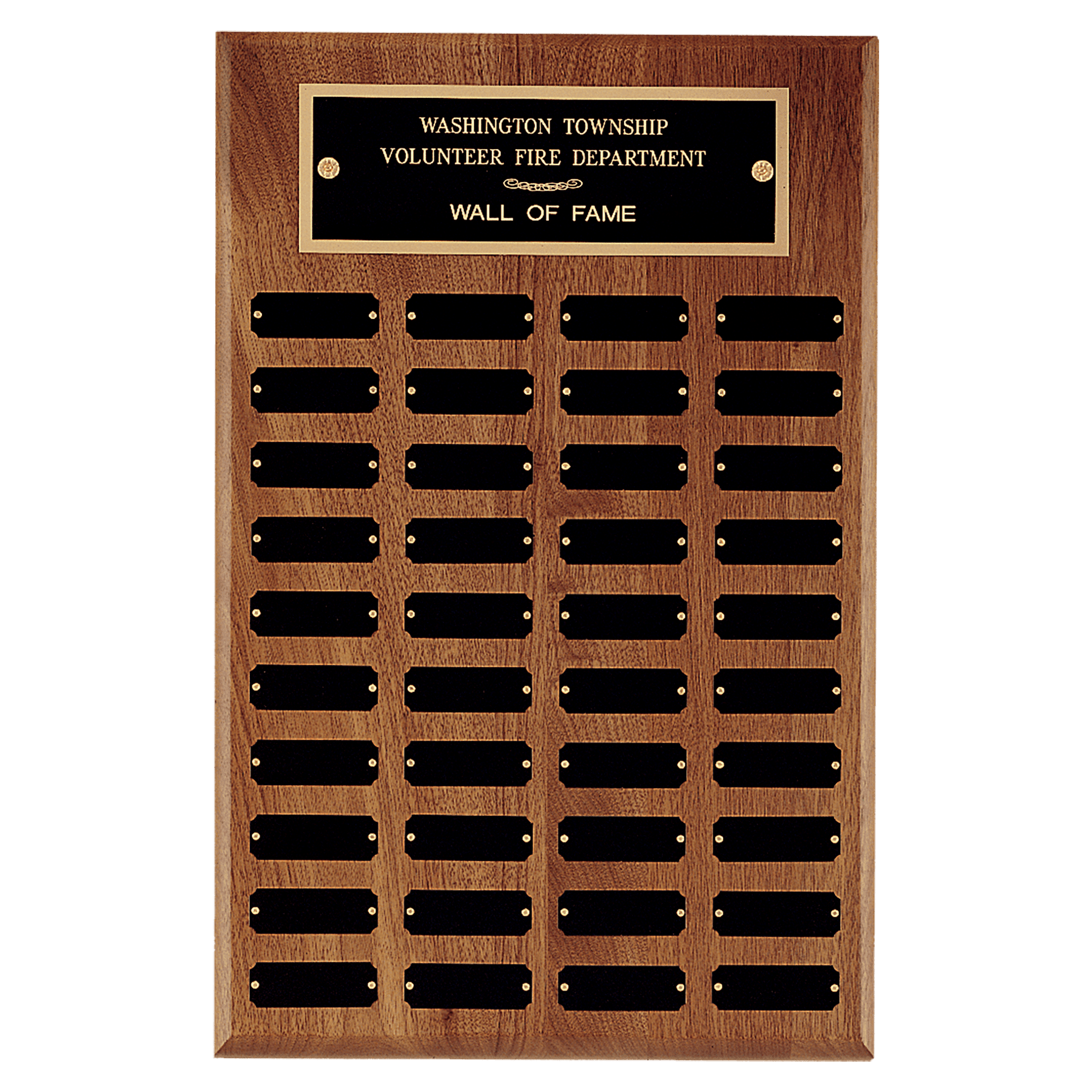 American Walnut 40 Plate Perpetual Plaque w/Brass Plates