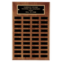 American Walnut 40 Plate Perpetual Plaque w/Brass Plates