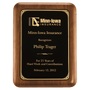 American Walnut Plaque w/Gold Border Lasererable Black Plate