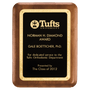 American Walnut Plaque w/Textured Black Plate w/Gold Border